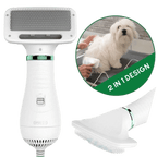 Secador de pelo 2 en 1 para perros con cepillo | Funcionamiento silencioso por debajo de 60 dB | Dos ajustes de calor y 