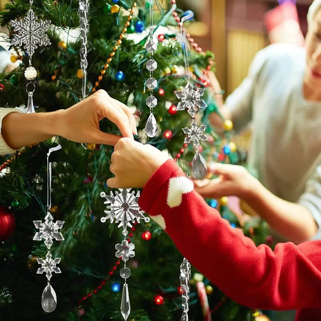 Set de 10 carámbanos decorativos de acrílico transparente para árbol de Navidad