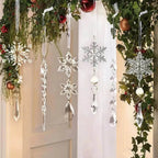 Set de 10 carámbanos decorativos de acrílico transparente para árbol de Navidad