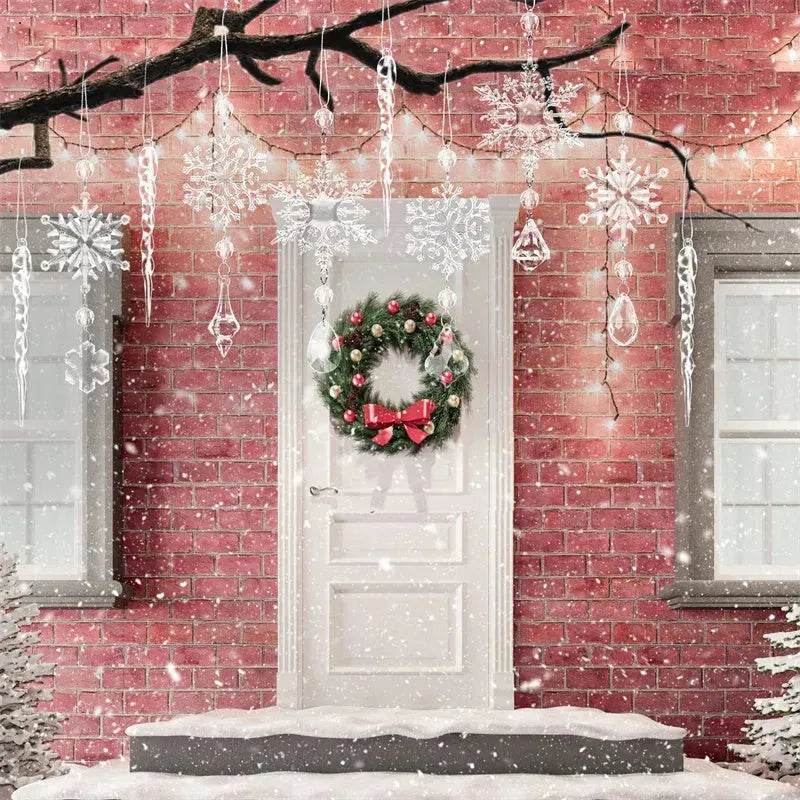 Set de 10 carámbanos decorativos de acrílico transparente para árbol de Navidad