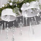 Set de 10 carámbanos decorativos de acrílico transparente para árbol de Navidad