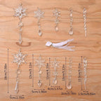 Set de 10 carámbanos decorativos de acrílico transparente para árbol de Navidad