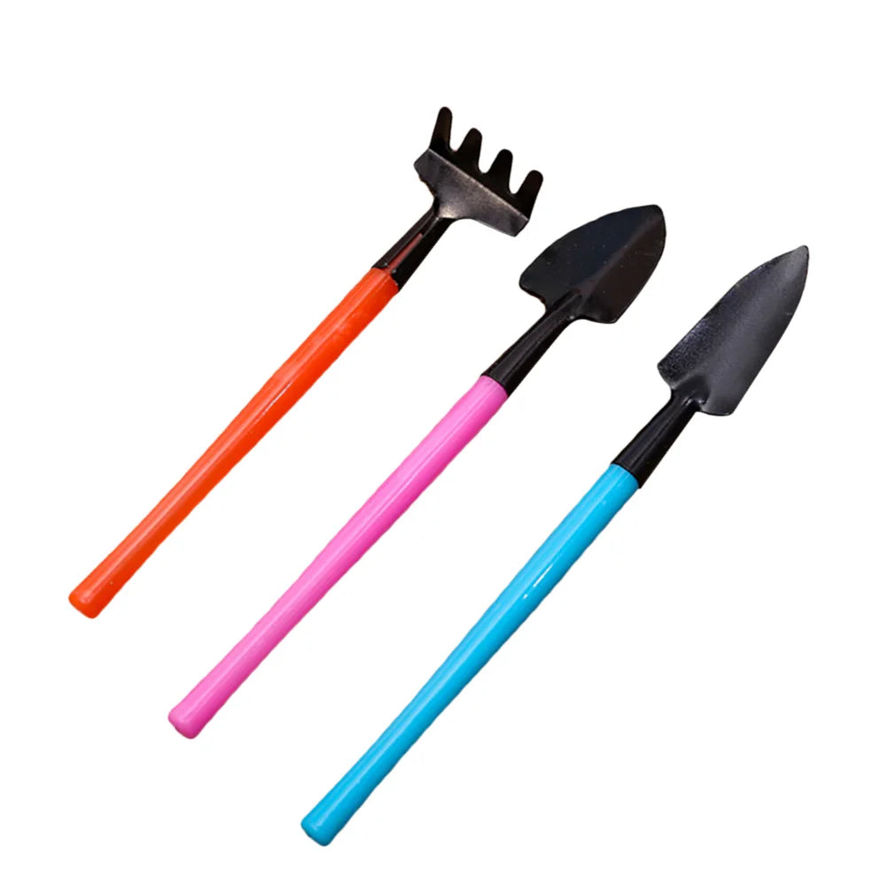 Set de 3 herramientas de jardín mini Florinita | Pala, rastrillo y transplantador | Para plantas de interior y bonsáis |