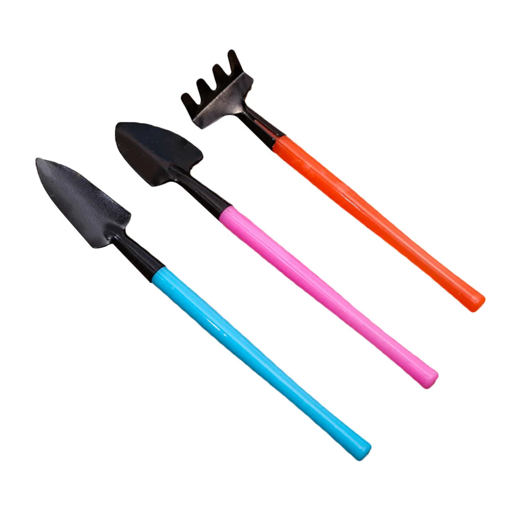 Set de 3 herramientas de jardín mini Florinita | Pala, rastrillo y transplantador | Para plantas de interior y bonsáis |