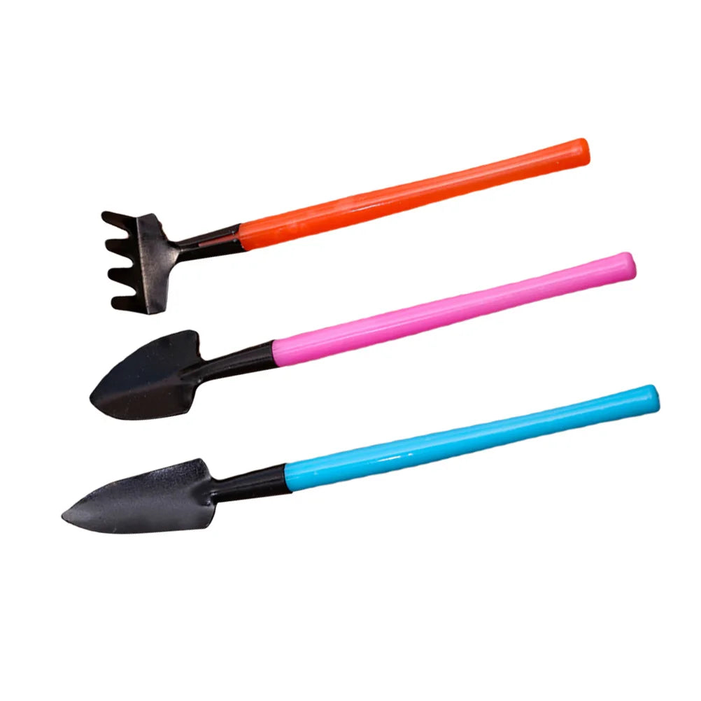 Set de 3 herramientas de jardín mini Florinita | Pala, rastrillo y transplantador | Para plantas de interior y bonsáis |