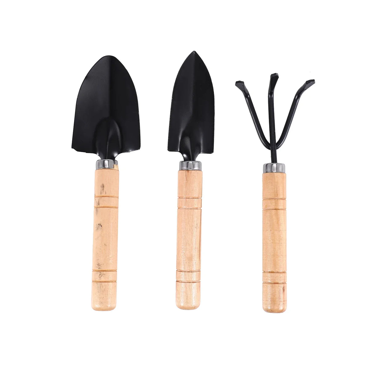 Set de 3 herramientas mini de jardín Planturio con mango de madera