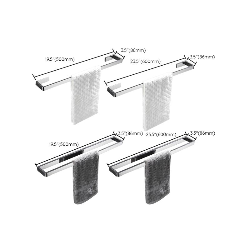 Set de accesorios de baño modernos en cromo pulido — 5 piezas o individuales