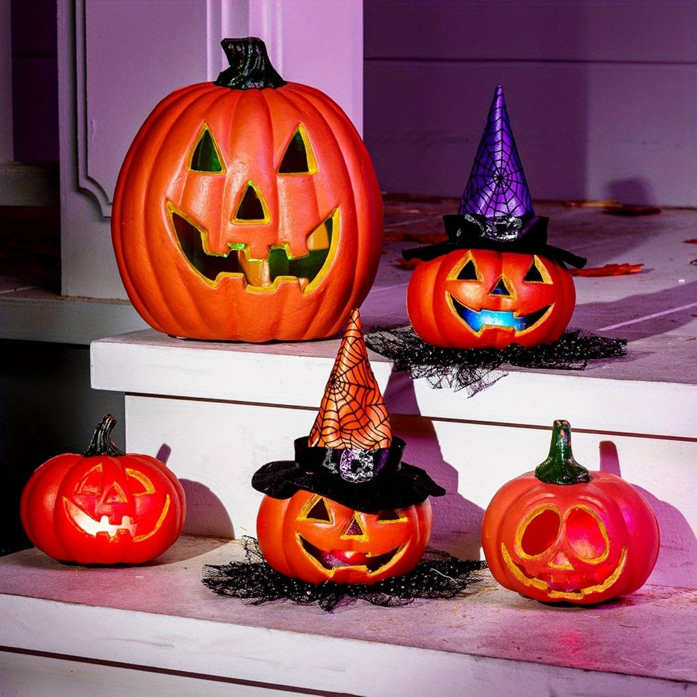 Set de calabazas luminosas Jack O'Lantern – Decoración de Halloween con luz a pilas
