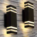 Set de 2 apliques de pared exteriores contemporáneos