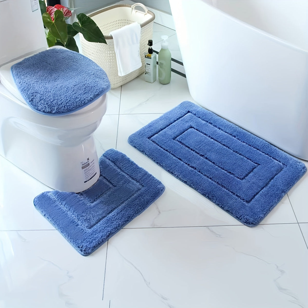 Set de alfombrillas de baño SoftStep Luxe – Antideslizantes, de secado rápido y lavables