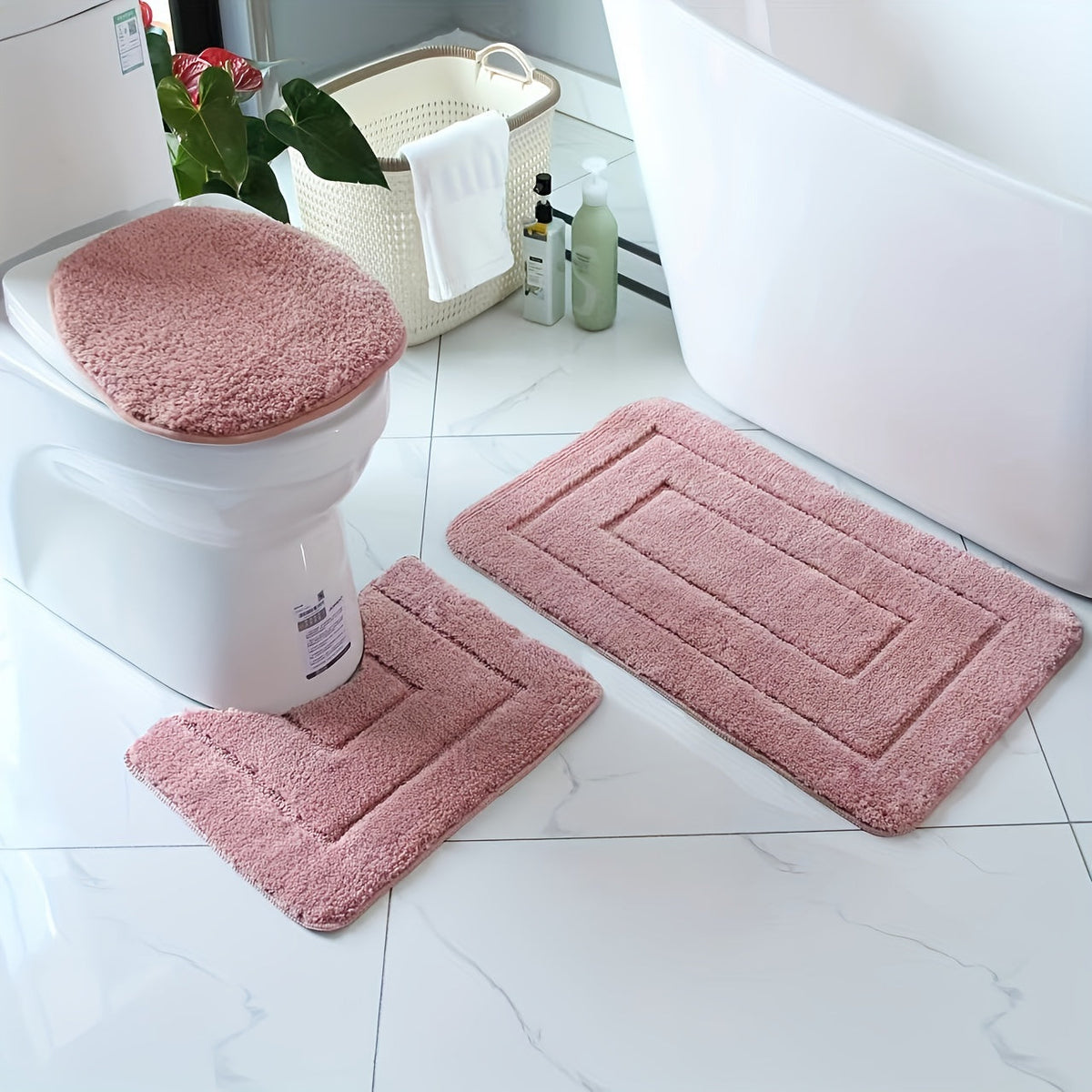 Set de alfombrillas de baño SoftStep Luxe – Antideslizantes, de secado rápido y lavables