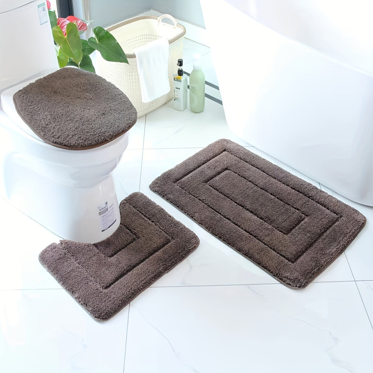 Set de alfombrillas de baño SoftStep Luxe – Antideslizantes, de secado rápido y lavables