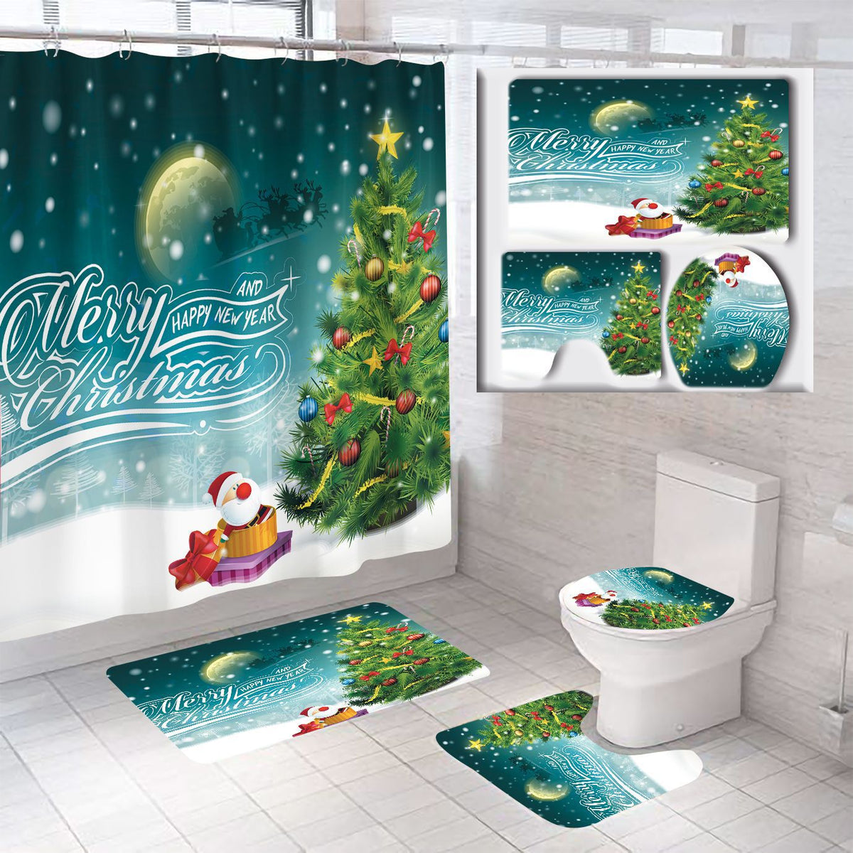 Set de baño temático navideño