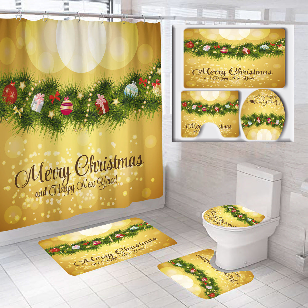 Set de baño temático navideño