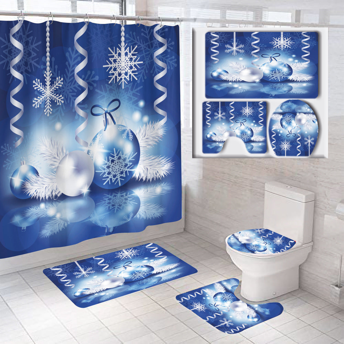 Set de baño temático navideño