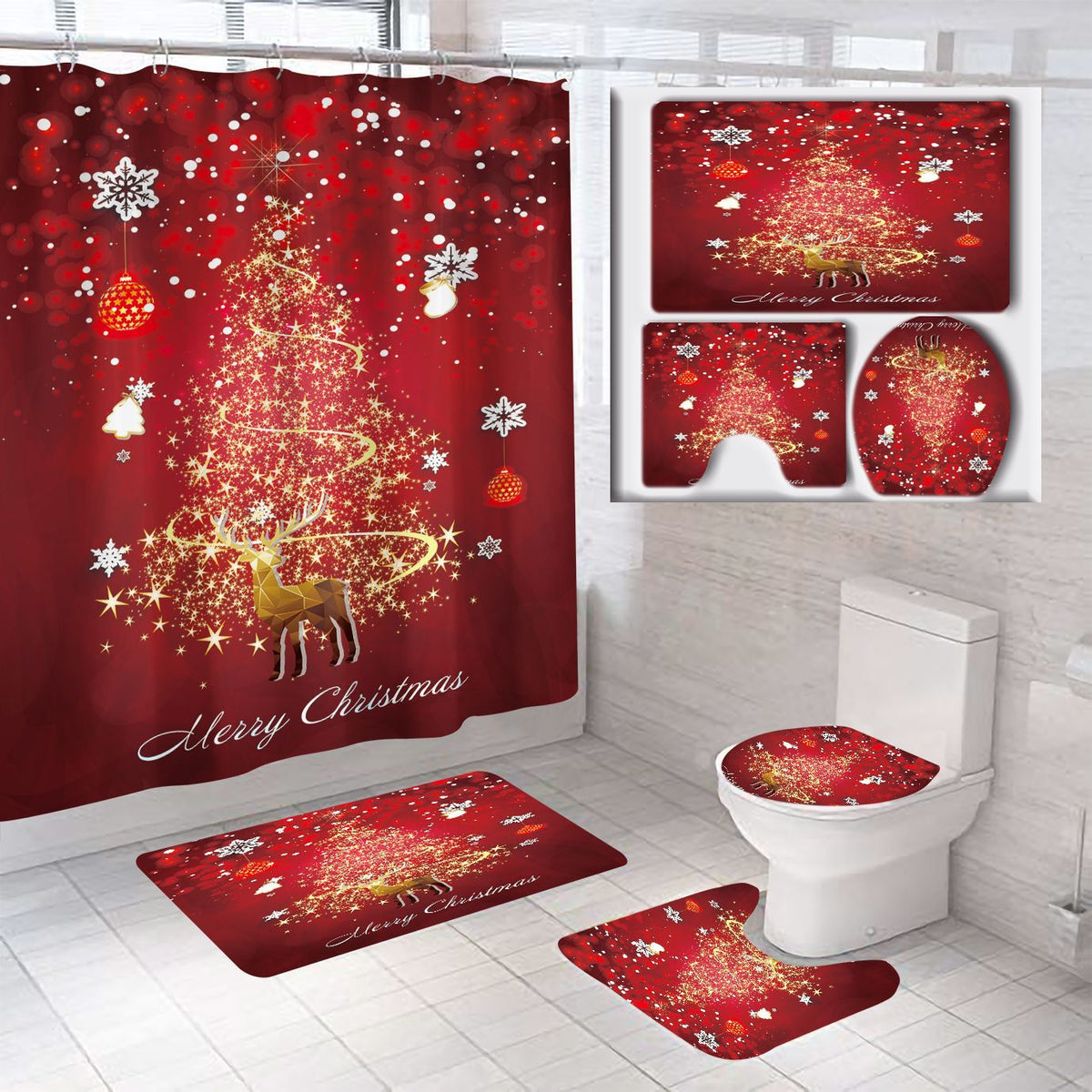 Set de baño temático navideño