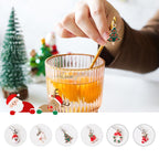 Set de cucharas y tenedores navideños de acero inoxidable