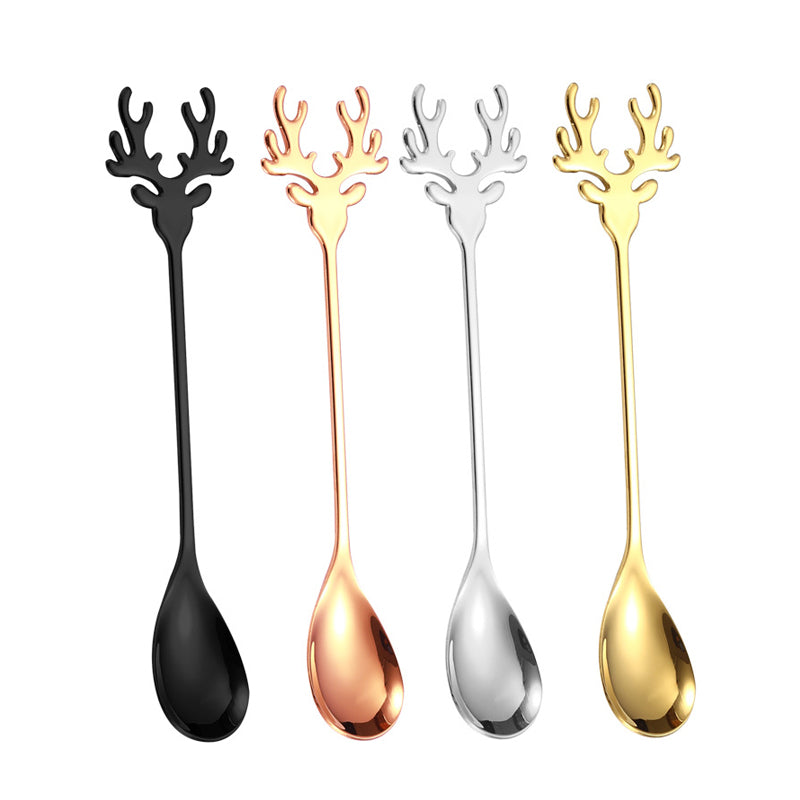 Set de cucharas y tenedores navideños de acero inoxidable