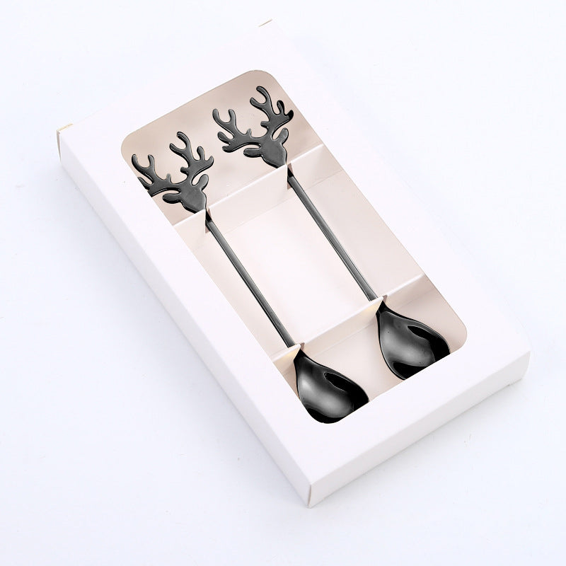 Set de cucharas y tenedores navideños de acero inoxidable