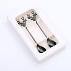 Set de cucharas y tenedores navideños de acero inoxidable