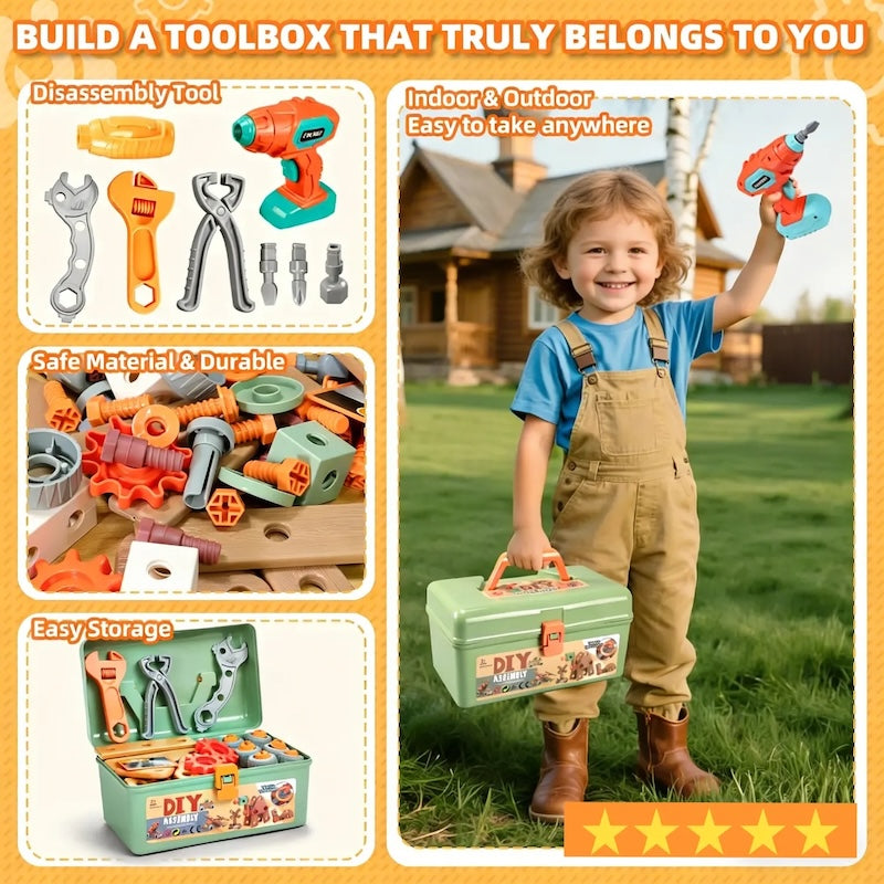 Set de herramientas STEM para niños con taladro