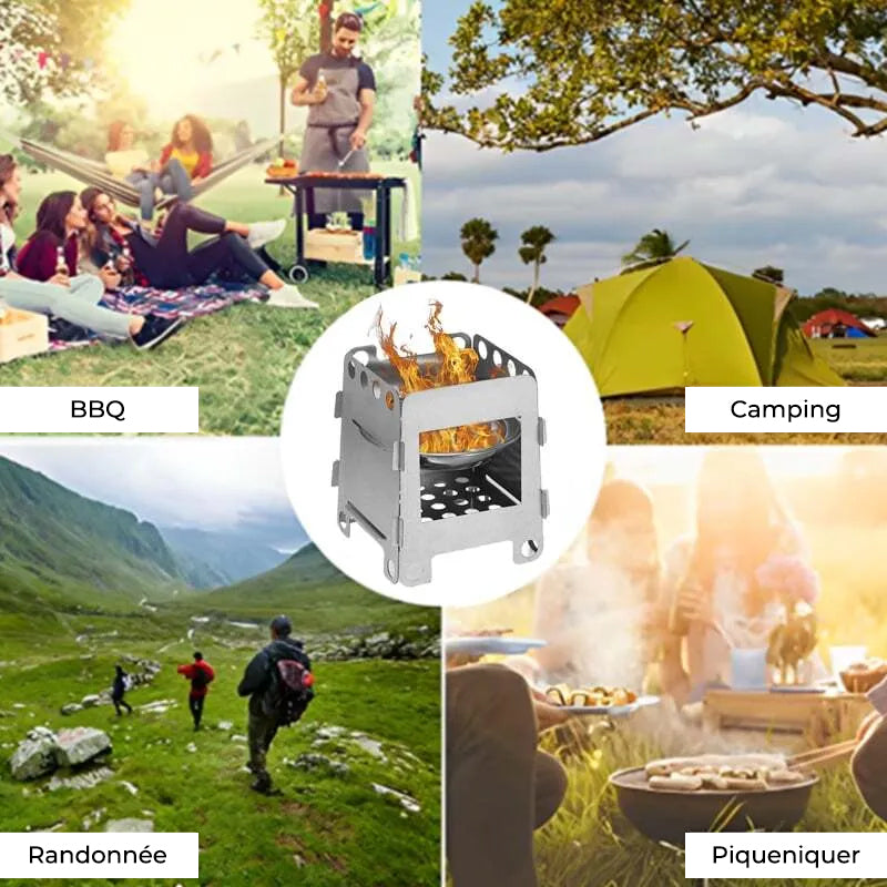 Set de parrilla portátil para camping y aventuras