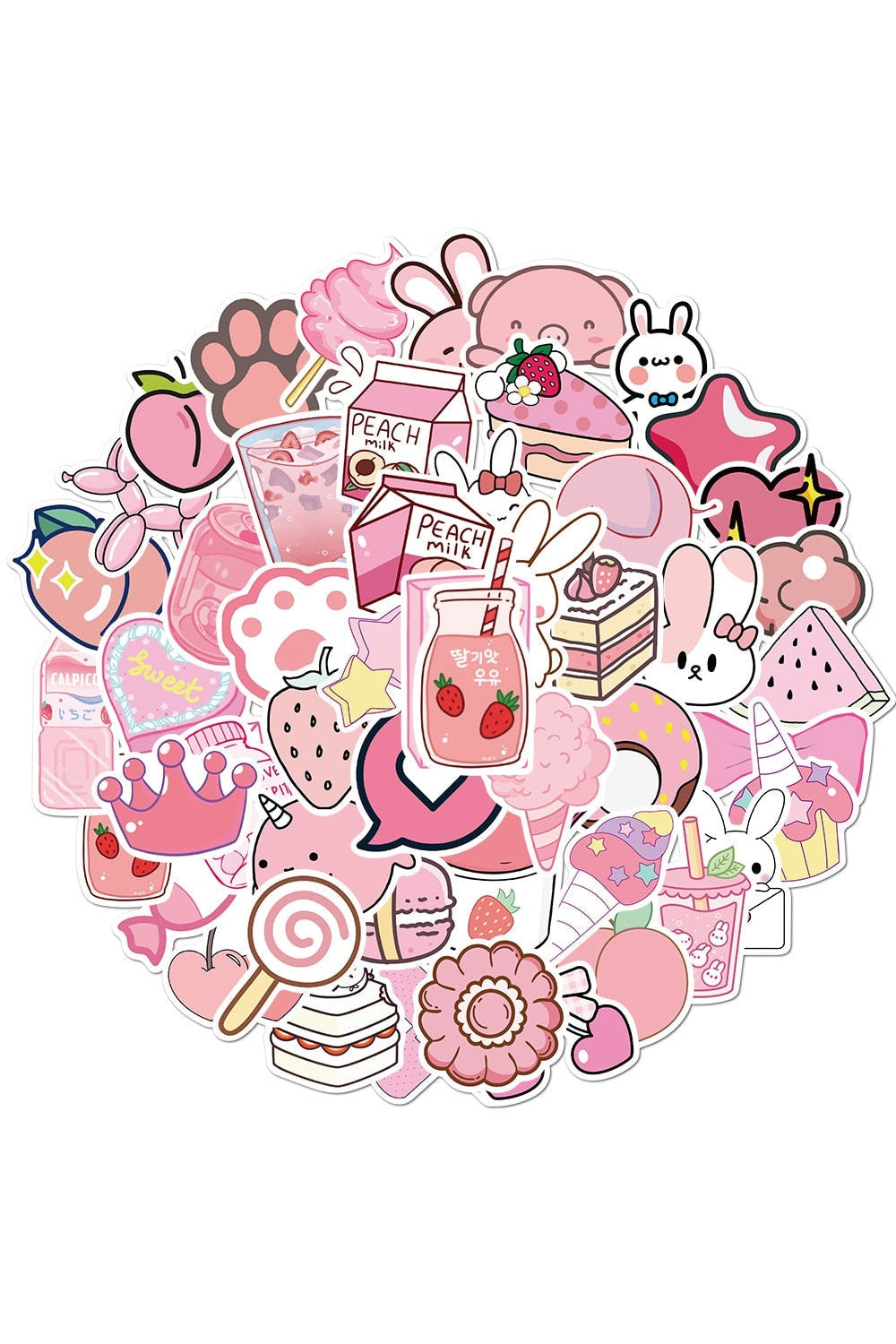 Set de pegatinas rosas