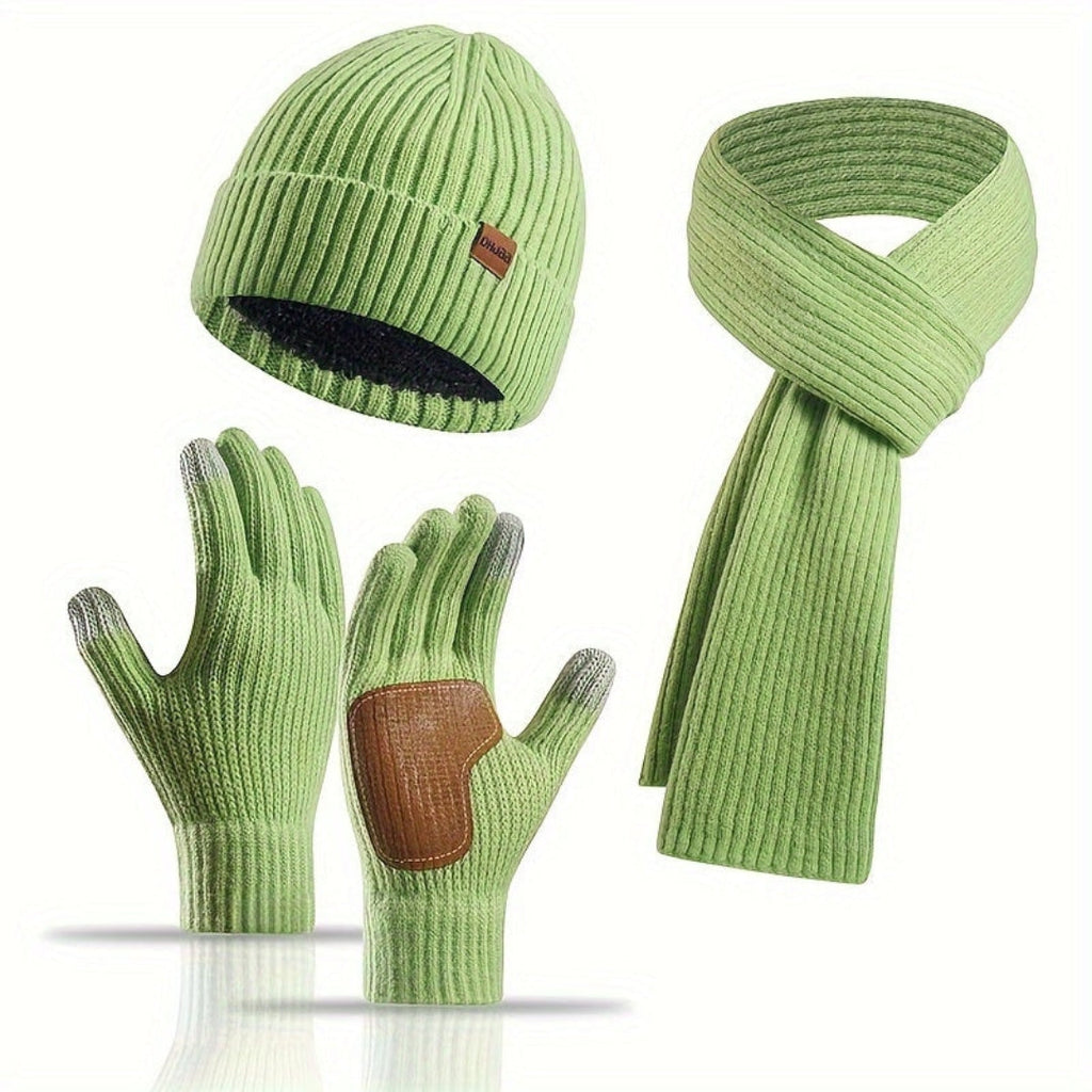 Set de punto de invierno de 3 piezas para el calor