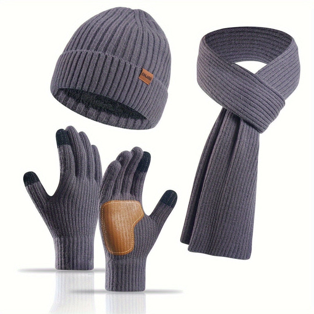 Set de punto de invierno de 3 piezas para el calor