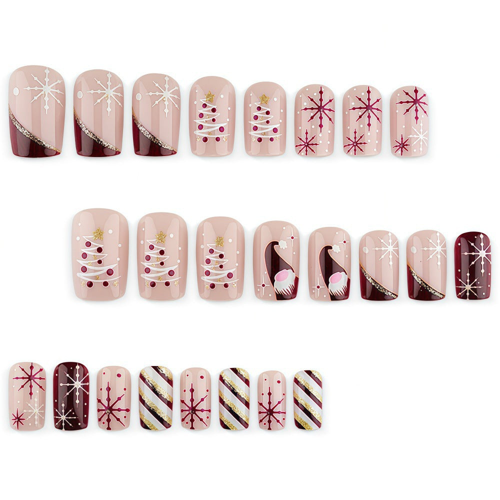 Set de uñas decoradas navideñas