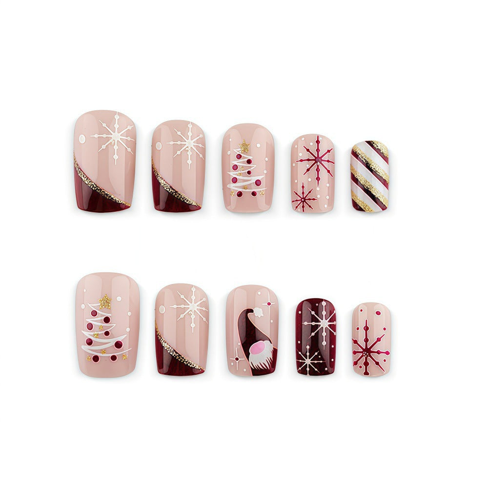 Set de uñas decoradas navideñas