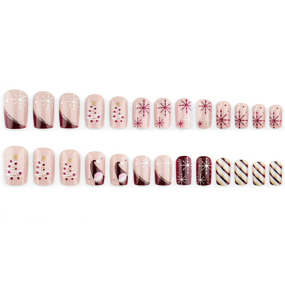 Set de uñas decoradas navideñas