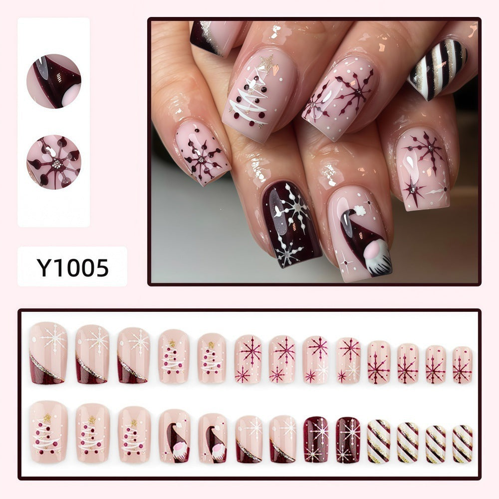 Set de uñas decoradas navideñas