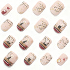 Set de uñas postizas artísticas con diseño de gatos