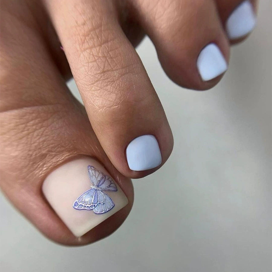 Set de uñas postizas con diseño holográfico brillante