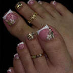 Set de uñas postizas con diseño holográfico brillante