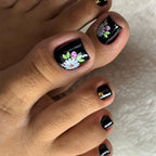 Set de uñas postizas con diseño holográfico brillante
