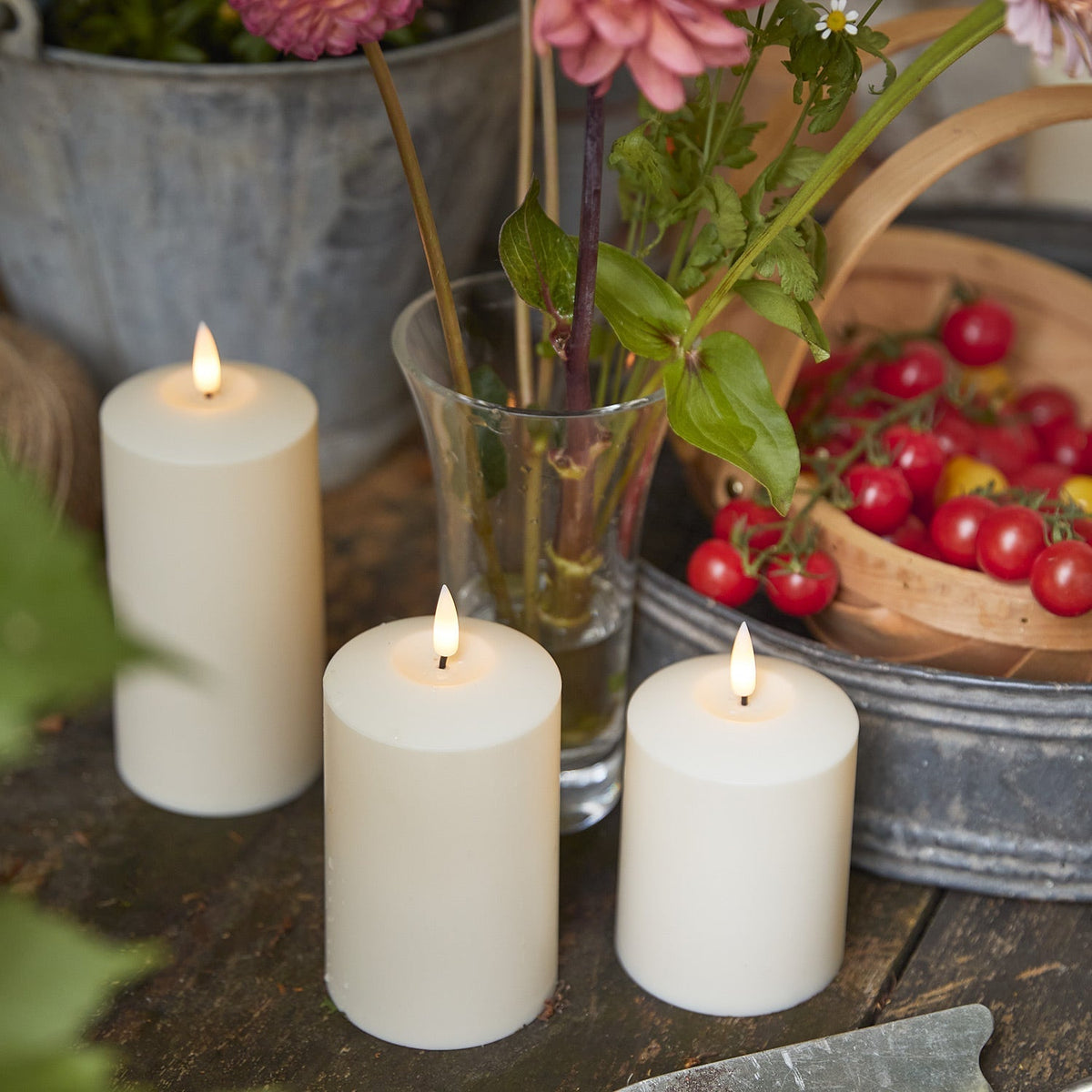 Set de velas LED impermeables para exterior