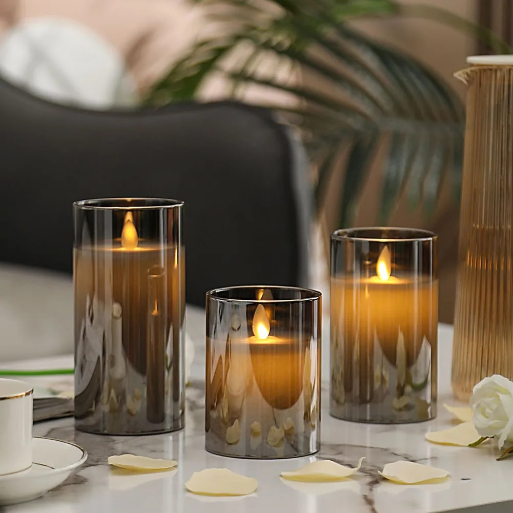 Set de velas LED LuxeLumen con mando a distancia