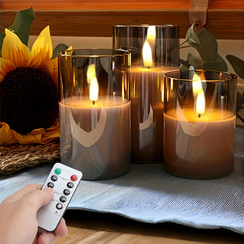Set de velas LED LuxeLumen con mando a distancia