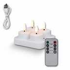 Set de velas LED sin llama con mando a distancia, temporizador y recarga USB