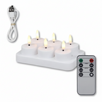 Set de velas LED sin llama con mando a distancia, temporizador y recarga USB