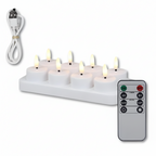 Set de velas LED sin llama con mando a distancia, temporizador y recarga USB