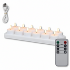 Set de velas LED sin llama con mando a distancia, temporizador y recarga USB