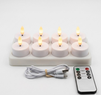 Set de velas LED sin llama con mando a distancia, temporizador y recarga USB