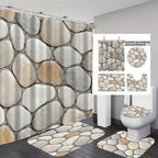 Set de decoración para baño con cortina y alfombrillas