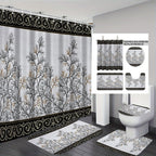 Set de decoración para baño con cortina y alfombrillas