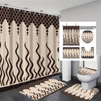 Set de decoración para baño con cortina y alfombrillas