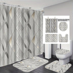 Set de decoración para baño con cortina y alfombrillas