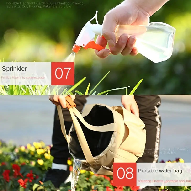 Set de herramientas de jardín con bolsa de transporte – 10 piezas para el cuidado del jardín